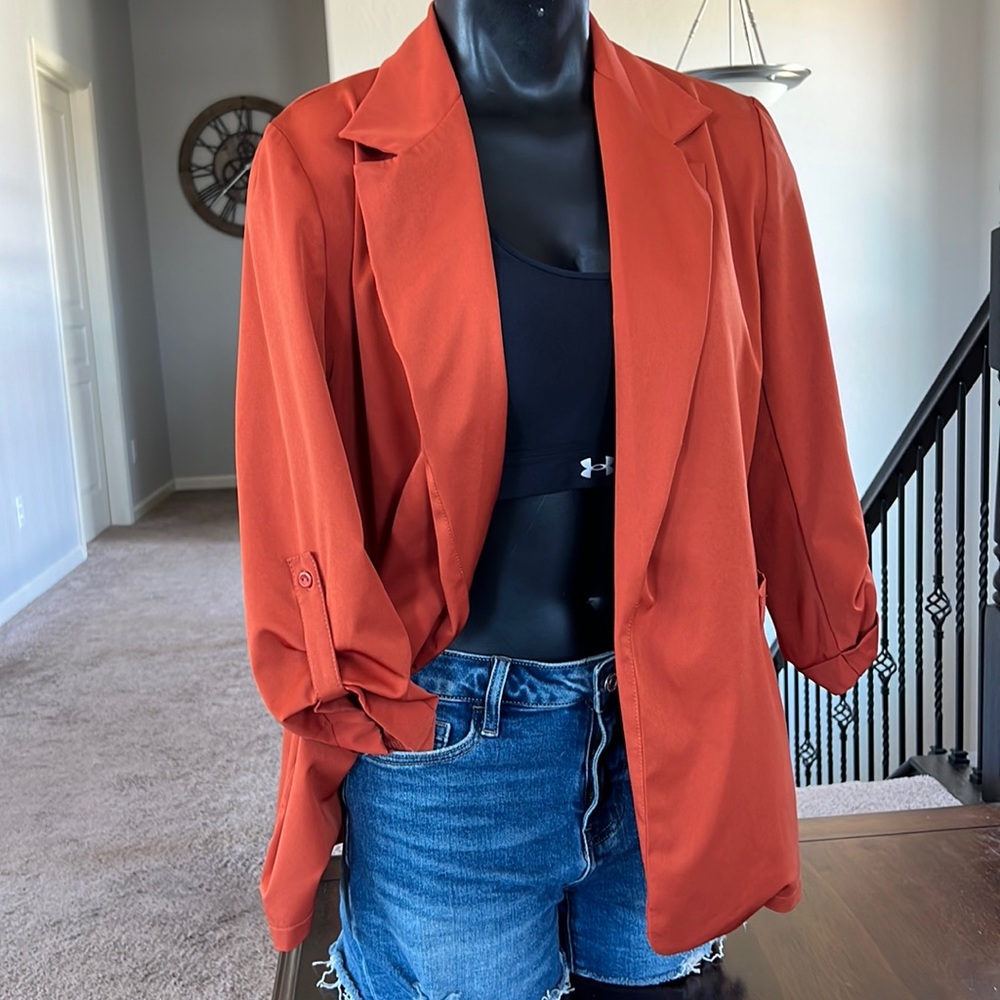 Revamped blazer size medium color burnt orange
